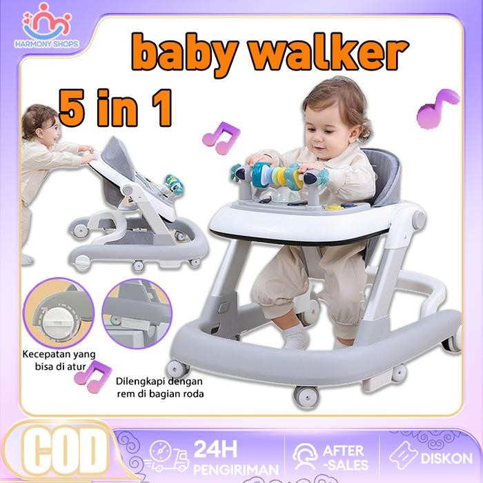 [COD]Baby Walker Lipat untuk Belajar Berjalan - Roda Bayi Kereta Bayi Toys Anak-Anak Children