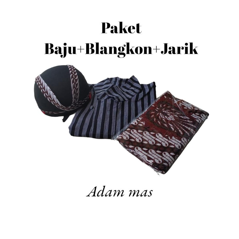 SIAPKIRIM Setelan Baju Lurik Pria Dewasa AJogja Solo/Set Baju Surjan Lurik Laki Laki Dewasa/Surjan