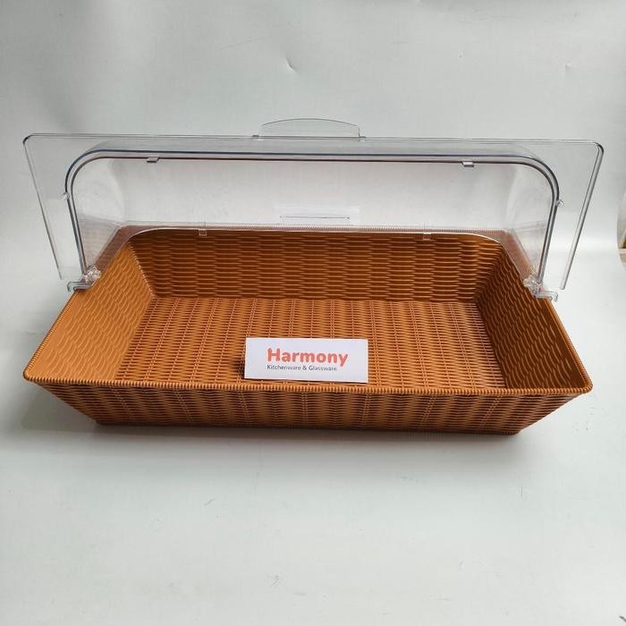 Ready Display Bazar Roti Rotan Keranjang Showcase Bread Basket Bening Wadah Pastry Jumbo Besar