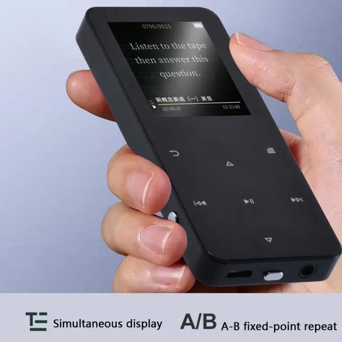 Mp4 Player 2.0 Inch Metal Touch Mp3 Mp4 Music Player Bluetooth 5.0 Fm Radio Video Play Built In