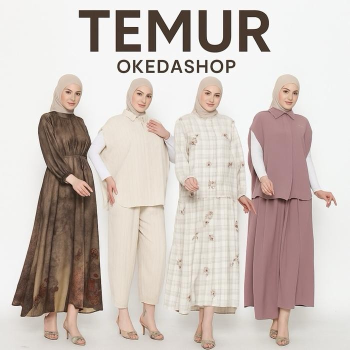 Okedashop - TEMUR - Spesial Setelan Celana Dress Midi Tunik Setrok Wanita Okedashop