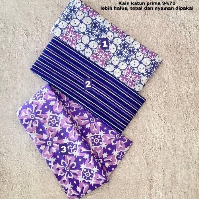 Kain Batik Cap Handmade Serian Ungu Putih - Ungu Muda - Ungu Tua - Batik Cap Pekalongan Ori Murah