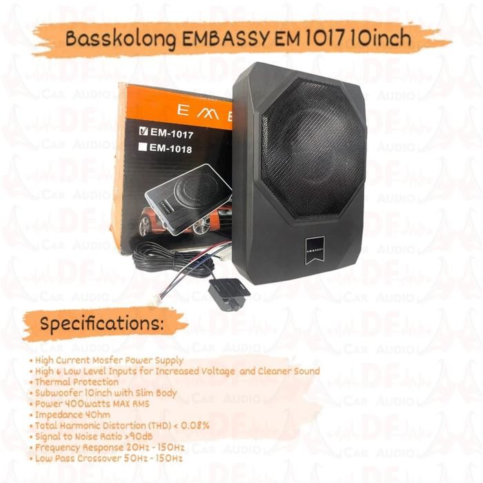 Subwoofer Aktif Kolong Jok Basskolong Embassy EM 10J17 10inch