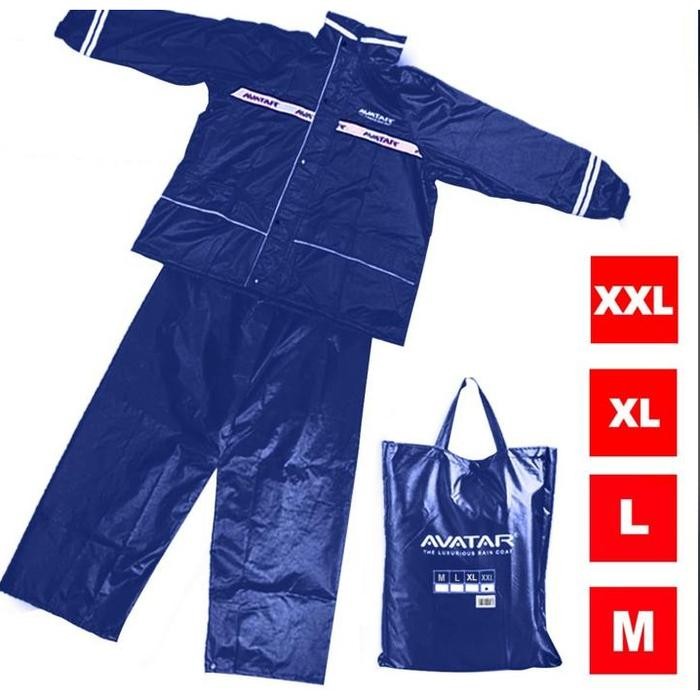 ORIGINAL Jas Hujan Set - Jaket Celana AVATAR - Size M / L / XL / XXL - NAVY BLUE / BIRU NAVY / DARK
