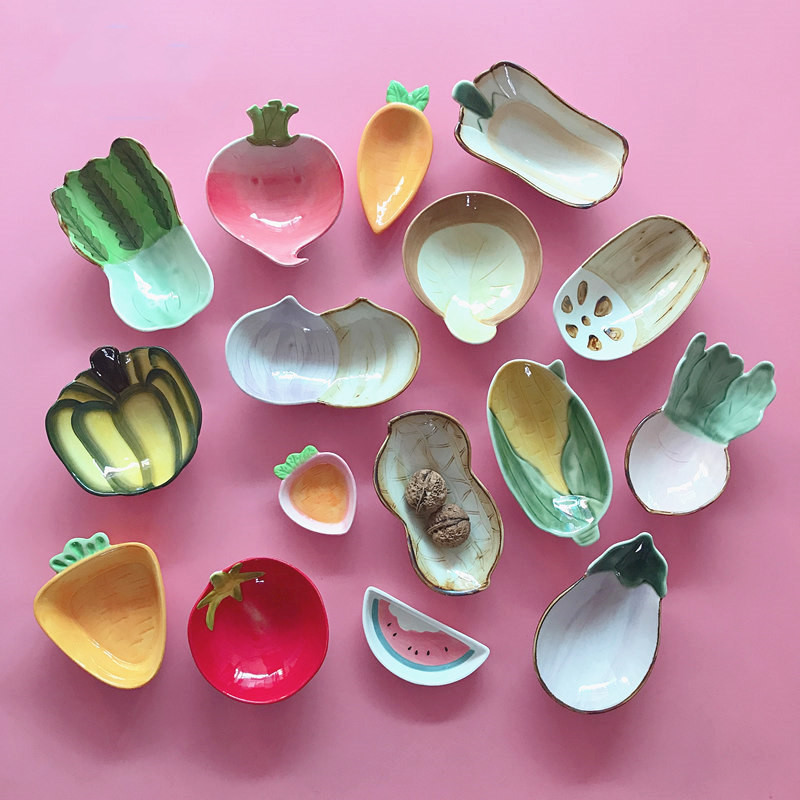 promotion new product home creative ceramic dish cute fruit dish soy sauce dish salad dish candy dis