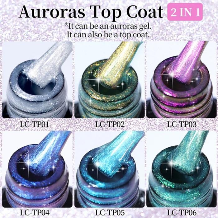Top Coat Aurora Xeijayi Aurora Galaxy Gel Nail Polish Colorful Sparkling Laser nail art Kuku Kutek