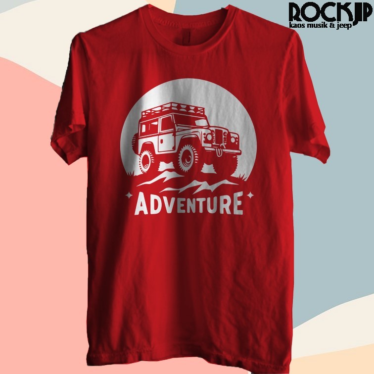Jual Kaos Baju Distro Pria Wanita Jeep Adventure Merah