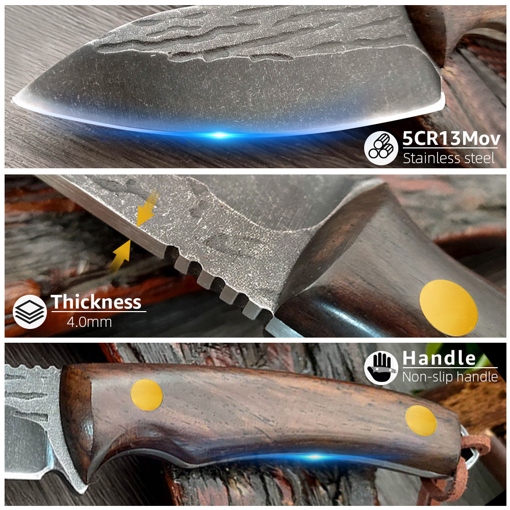 Forged Knife Multi-use 4inch Handmade High Carbon Steel Mongolia hunt Camping knife Fruit Outdoor Kn