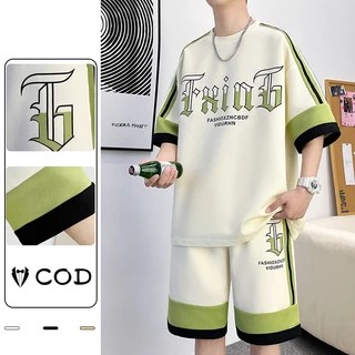 Kaos Celana Pendek Pria Set Lengkap Keren Hitam