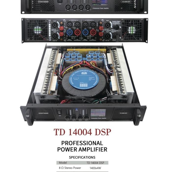 Termurah Power Amplifier Soundstandard Td14004 Dsp Td 14004 Dsp 4Ch 4X1400 Watt Soundstandar