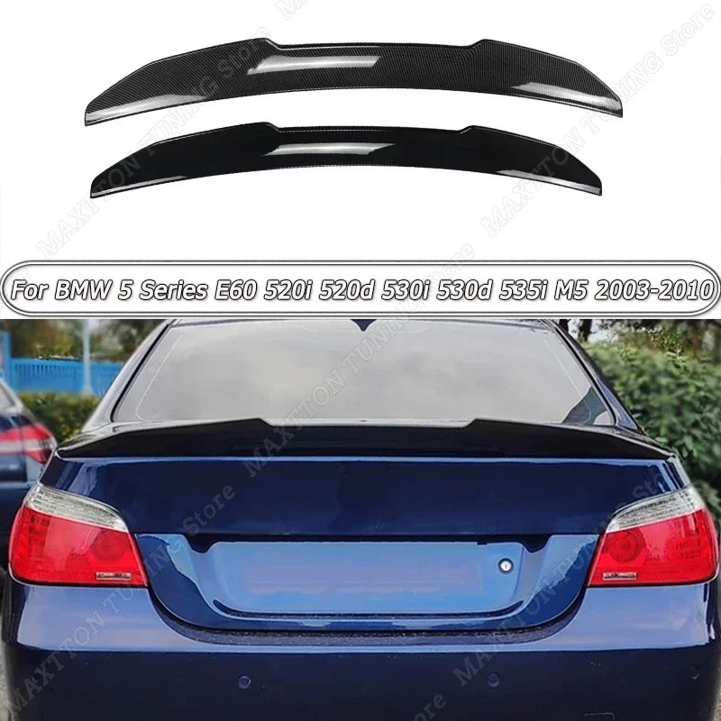Rear Spoiler Wing Body Kit Tuning Gloss Black/Carbon Look Psm Style For Bmw 5 Series E60 520I 520D