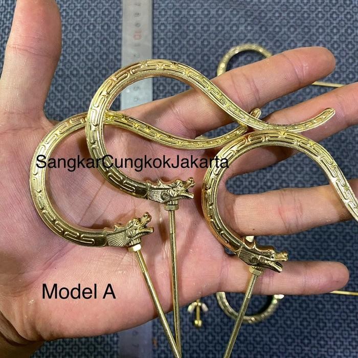 TERMURAH Gantungan Sangkar Kecil Pleci Kuningan Motif Naga Cungkok READY STOCK
