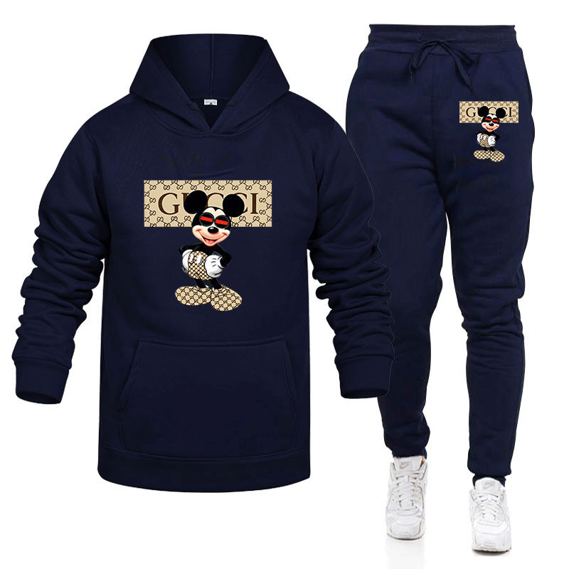 2025 Disney Mickey Couple Hoodie Set Fashion Sportswear+Sweatpants Set Sportswear Men'S Pullover