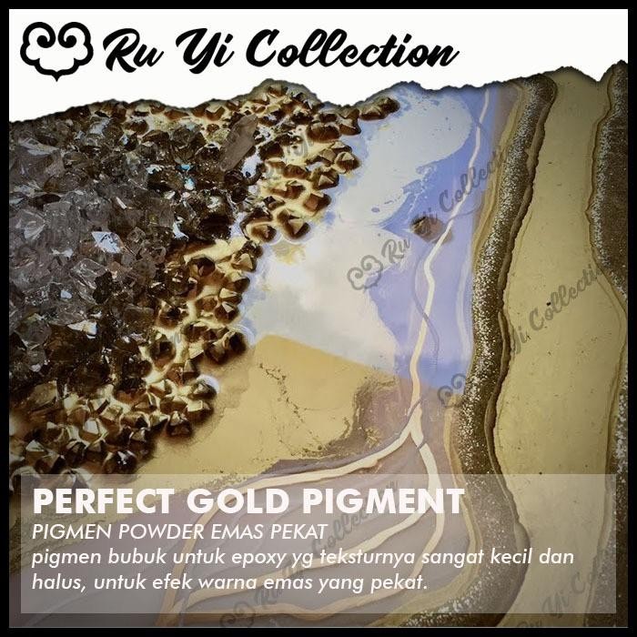hr8k- Pigmen Bubuk Perfect Gold Dan Silver Dengan Butiran Super Halus Untuk Resin Epoxy