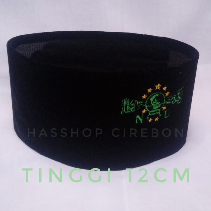 DISKON Songkok NU tinggi 12 Atas AC-Kopiah peci NU bludru real bordir READY STOCK