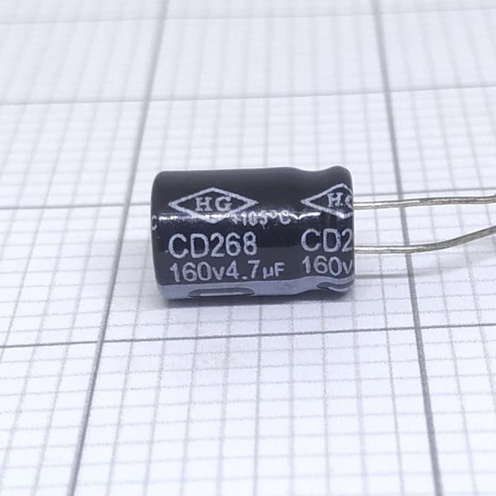 Elco 4,7uf - 160v / Kapasitor Elco 4,7uf - 160v / Elco 4,7-160V HG 4.7-160v 4.7uf-160v Elko 4,7-160v