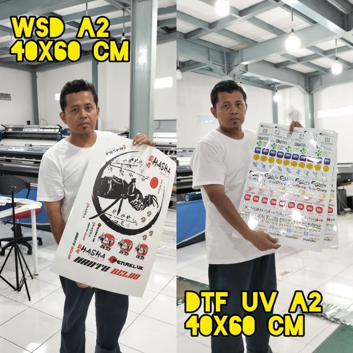 Print DTF UV / Decal Kering / Stiker Sablon A2 (40x60cm) Custom