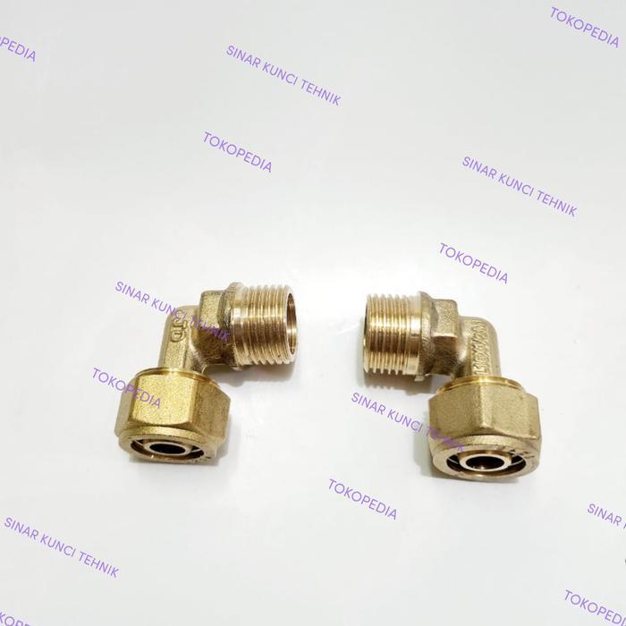 Keni Drat Luar Kuningan 1/2 inch Air Panas / Kni Drat Luar Pipa Air Panas Kuningan