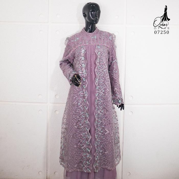 GAMIS OZIAS TILE 07250 LD 105 I Gamis Kondangan Wanita I Gamis Fashion Casual - Lilac