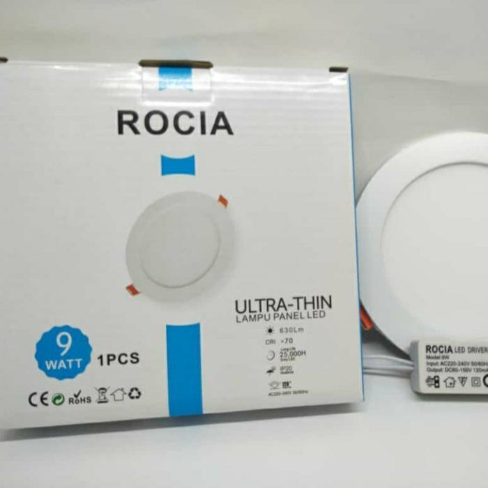 LAMPU LED PANEL DOWNLIGHT BULAT 9W CAHAYA PUTIH ROCIA