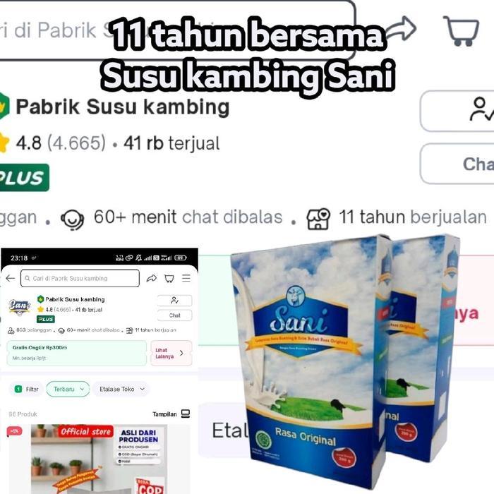 Susu Kambing Ettawa Sani Box 200Gram Bpom,Halal Lppom Mui Susu Kambing Etawa Populer