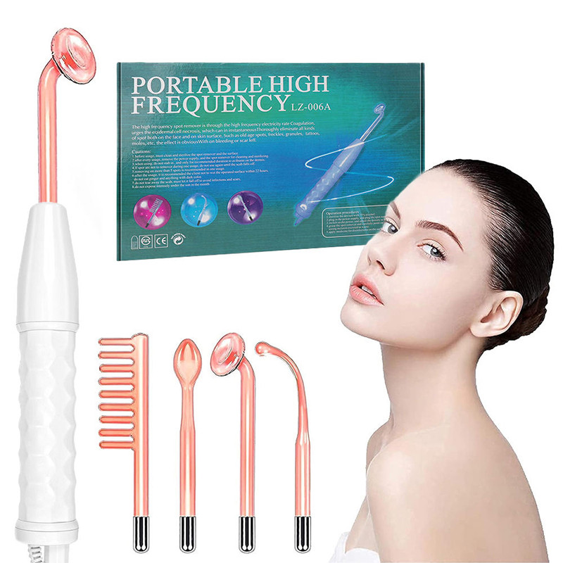 4 In 1 Handheld Portable High Frequency Facial Therapy Wand Acne Treatment Facial High Frequency
