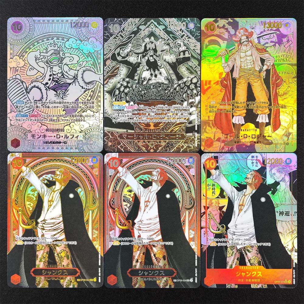 DIY One Piece OPCG Japanese Silver Luffy OP05-119 Teach OP09-093 Gold Red Shanks OP09-004 Roger
