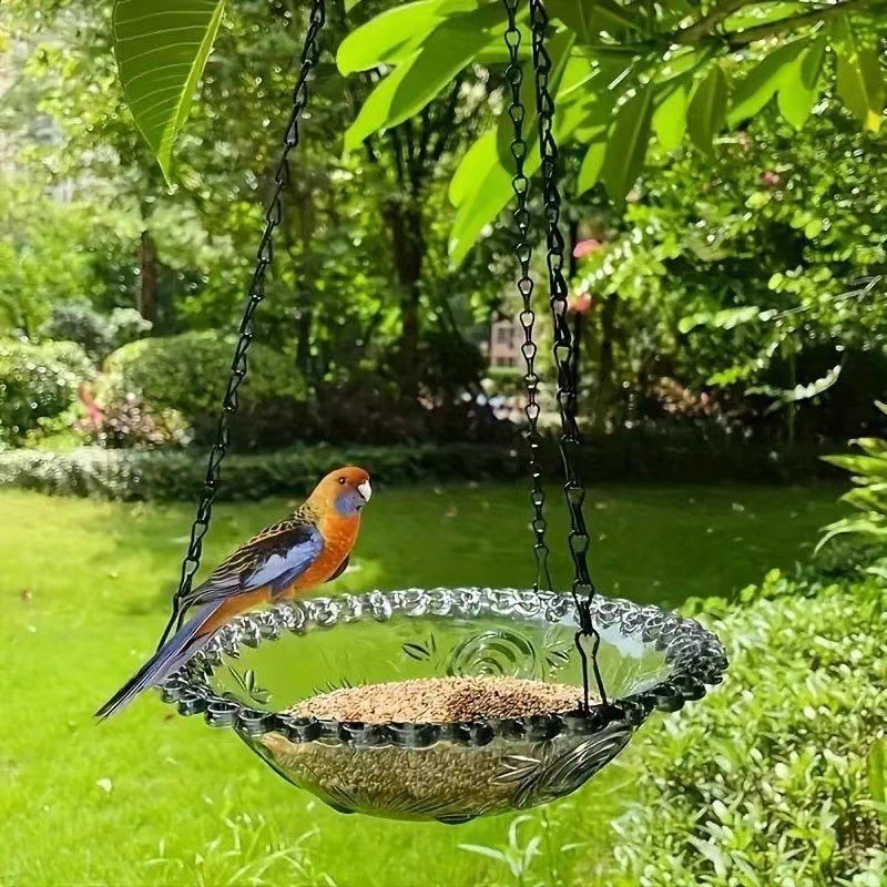 Bird Feeder Hanging Outdoor Balcony Bird Feeder Solar Floating Bird Bath Fountain Hummingbird Feeder
