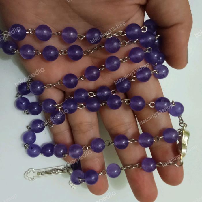 kalung rosario batu giok unik
