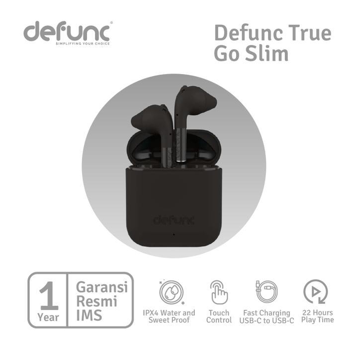 Defunc True Go Slim Wireless Earbuds Black Bluetooth Earphone