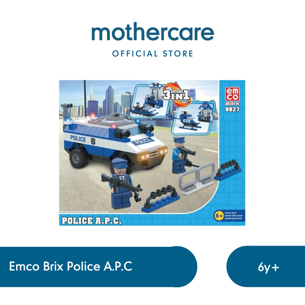 [NEW ARRIVAL] Emco Brix Police A.P.C - Mainan Edukasi Motorik Kreatif Balok Susun Anak Balita 6 Tahu