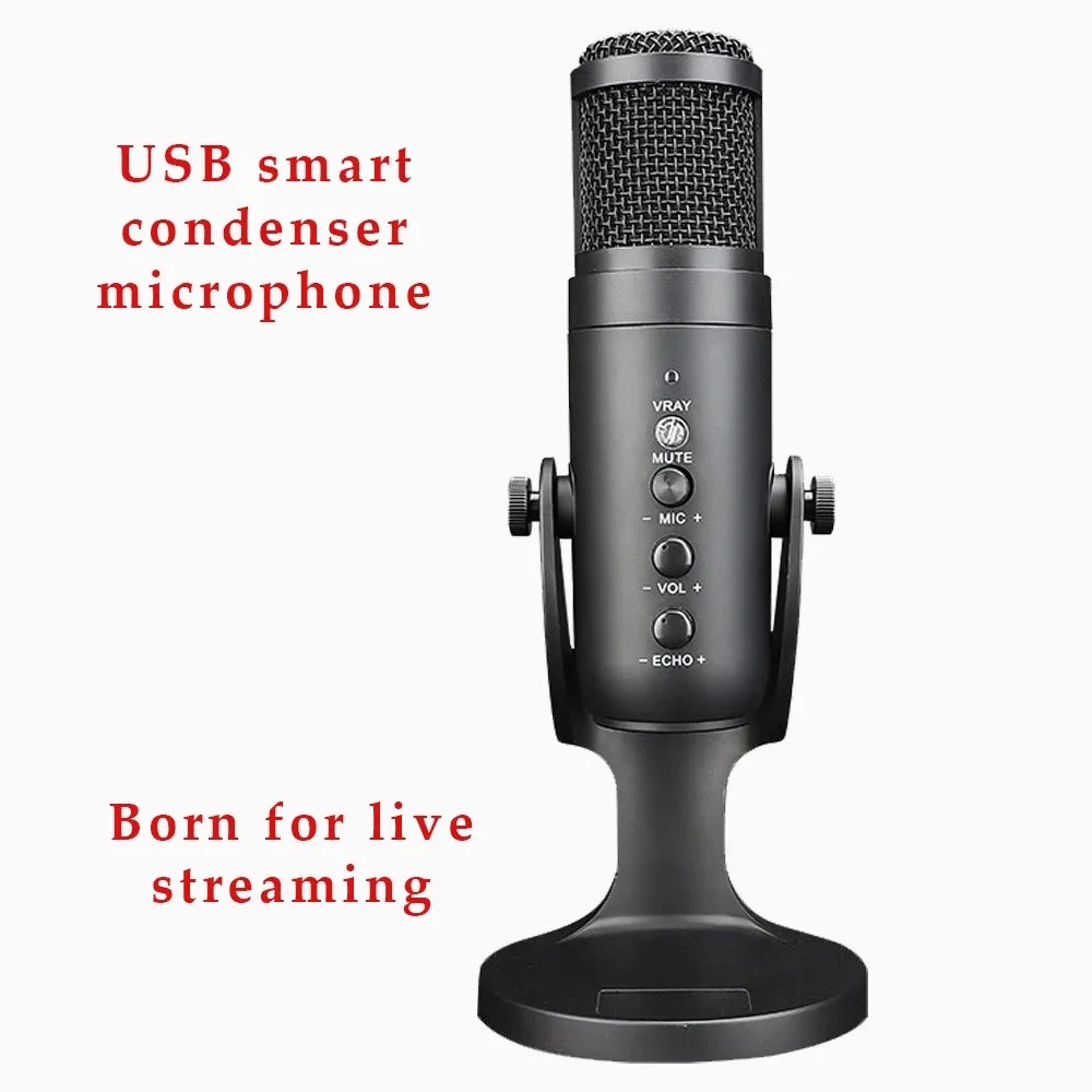 USB Condenser Microphone Esports Game Call Recording Condenser Mic for Studio Recording Streaming