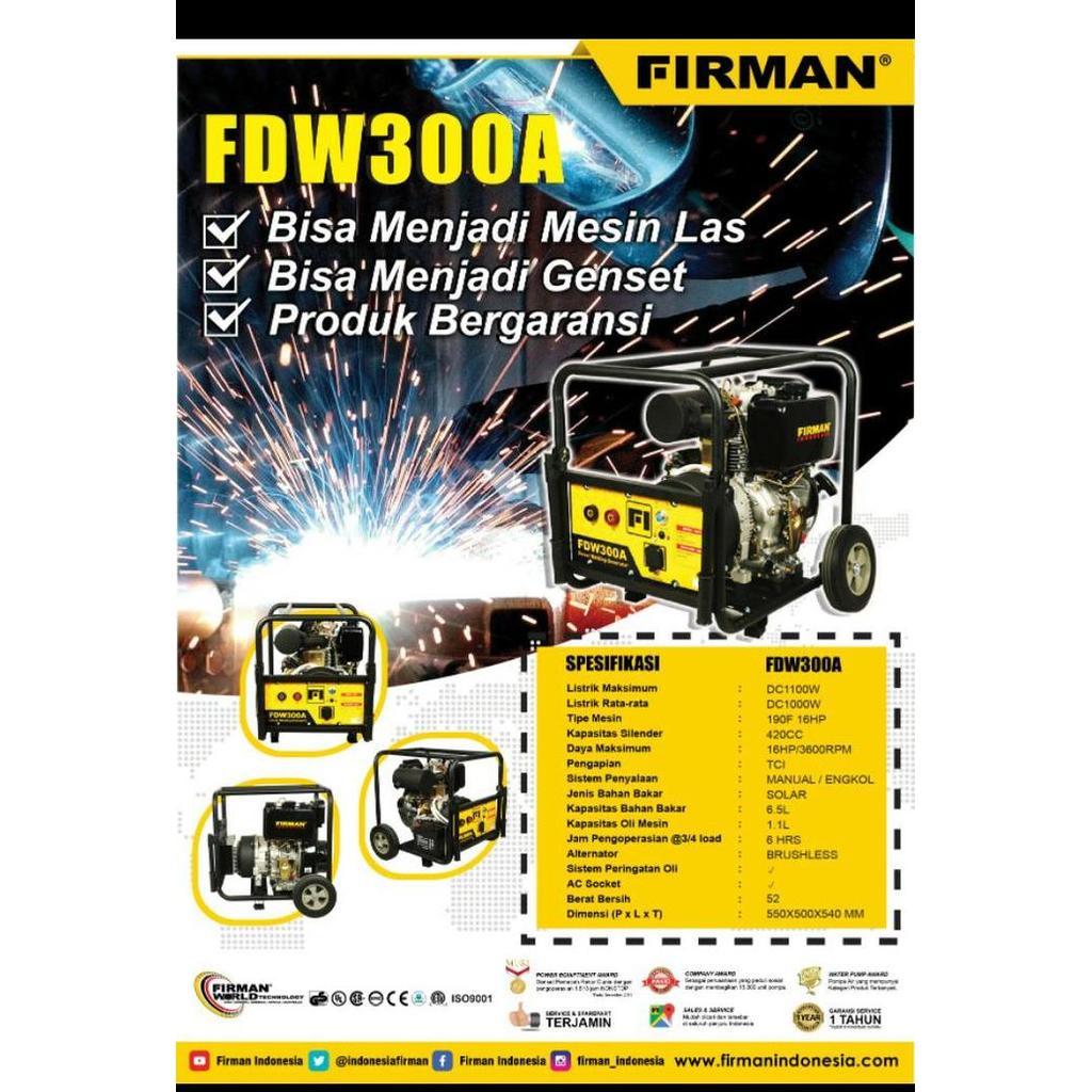 DIESEL WELDING GENERATOR FDW-300A 16HP PROMO TERMURAH