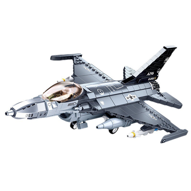 Build Your Own F-16 Fighter with Sluban's Military Series Model Building Blocks Kit - Perfect