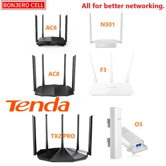 Tenda Router Ac6 N301 F3 Tx2 Pro O3 Outdoor Router Extender Wireless Wifi Dual Band Gigabit Garansi