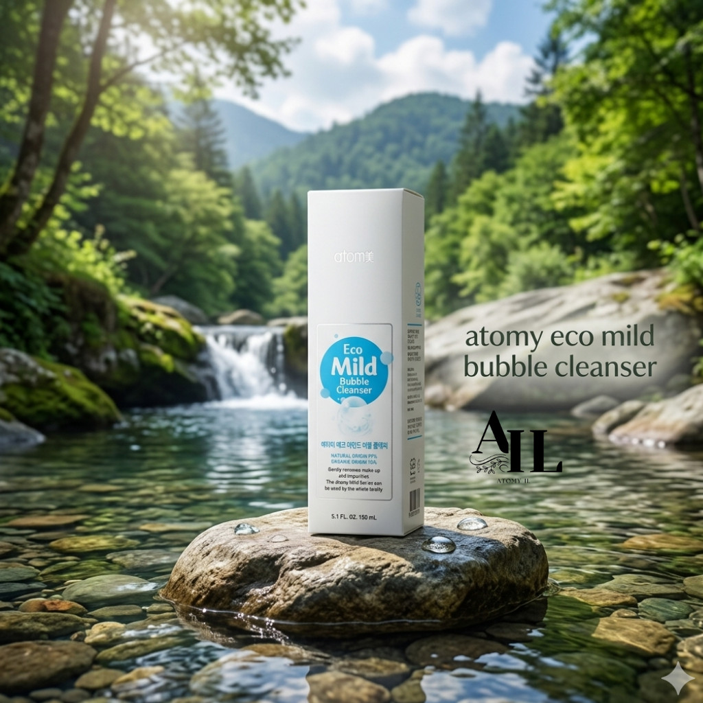 Atomy Eco Mild Bubble Cleanser 150ml | Gel pembersih lembut untuk menenangkan kulit sensitif.