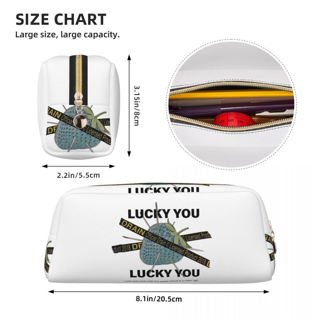 Yung Lean Bladee Drain Gang Lucky You Strawberry Pencil Cases for Student School Pen Box Pencil Bag
