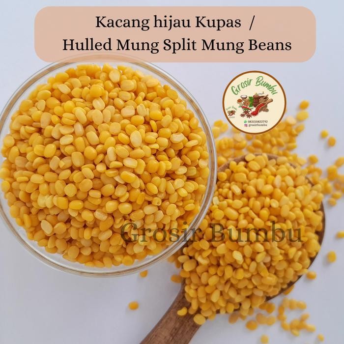 

DISKON Kacang hijau Kupas - 1kg / Hulled Mung Split Mung Beans READY STOCK