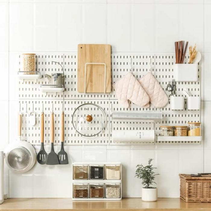 

SIAPKIRIM 99KHOME Dekorasi Rak Gantung san Kamar Tempel Dinding Putih Estetik Plastik Besi Set of 1