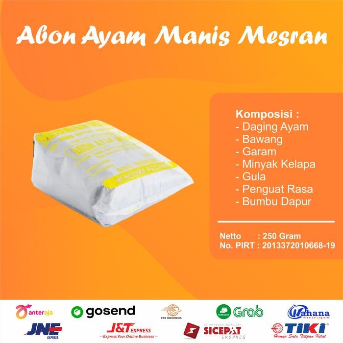 

Abon Ayam Mesran Rasa Manis Oleh oleh Khas Solo