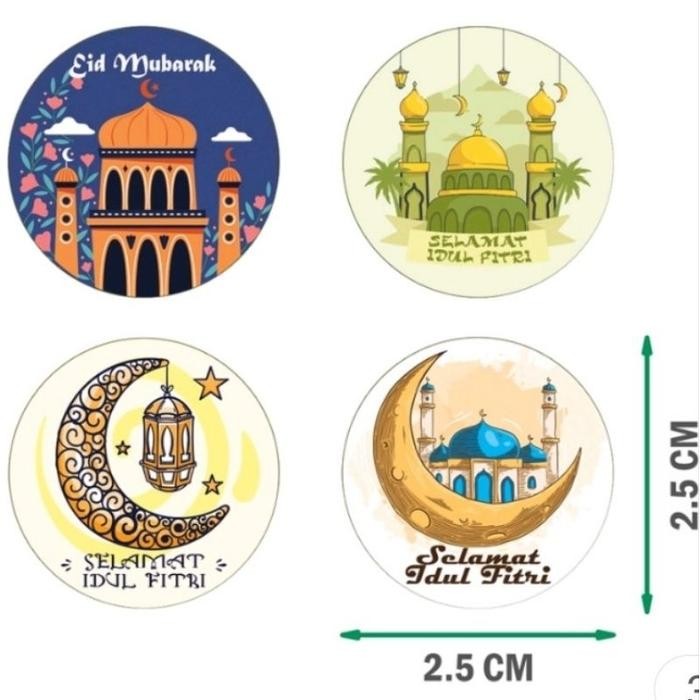 Sticker Label Hari Raya Idul Fitri Stiker Kue Lebaran Mini 2.5cm 500pcs