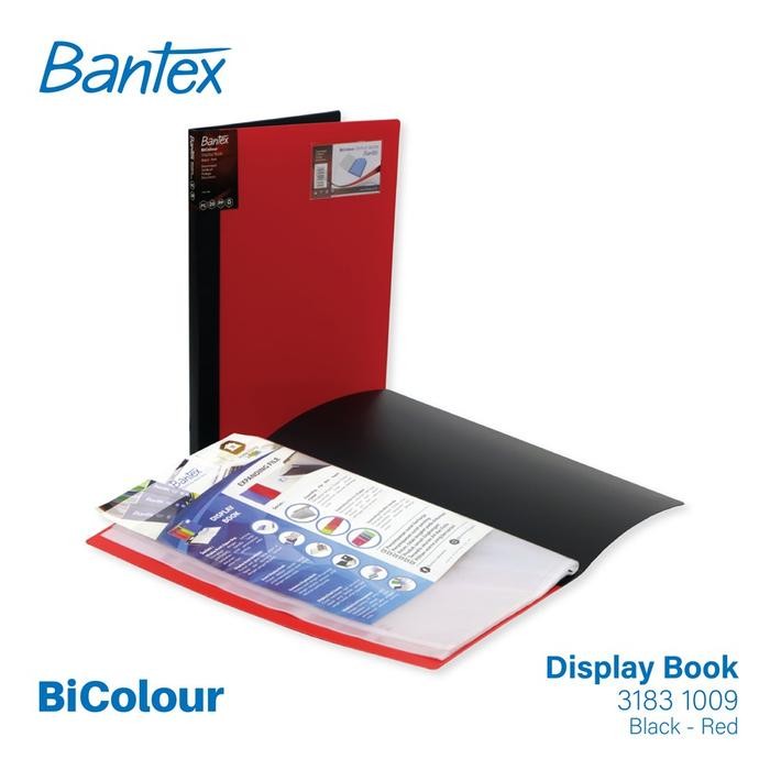 

Bantex BICOLOUR Display Book Folio 20 Pocket Black Red - 3183 1009