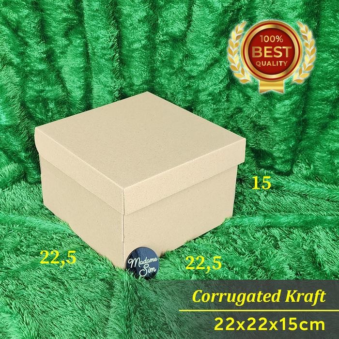 Bisa Spk Kotak Kue - Cake Box 22X22X15 Cm - Coklat