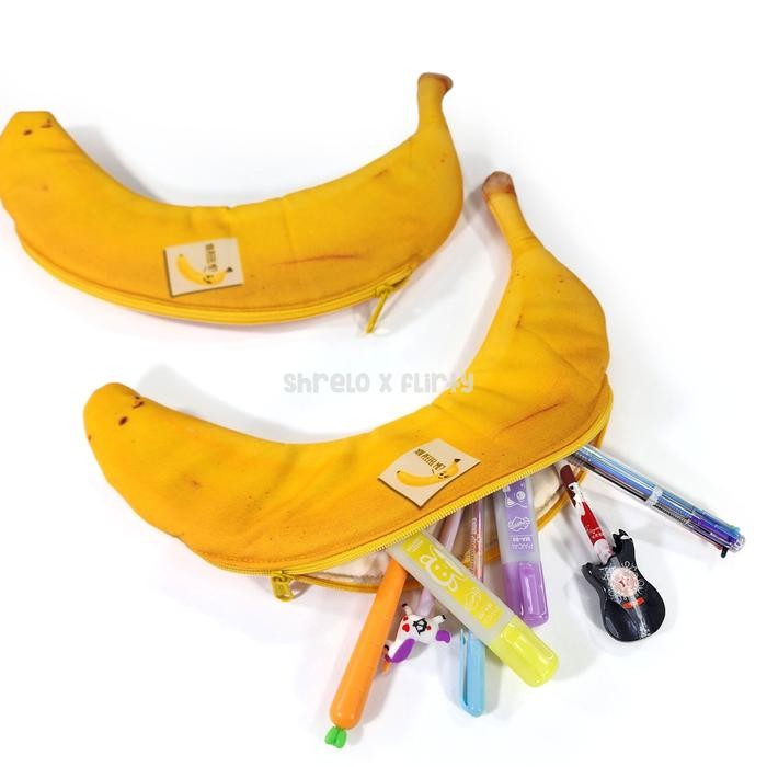 

TEMPAT PENSIL PISANG SHRELO POUCH BENTUK BUAH BANANA YOU PEEL ME BISA UNTUK INNER BAG ATAU MAKE UP