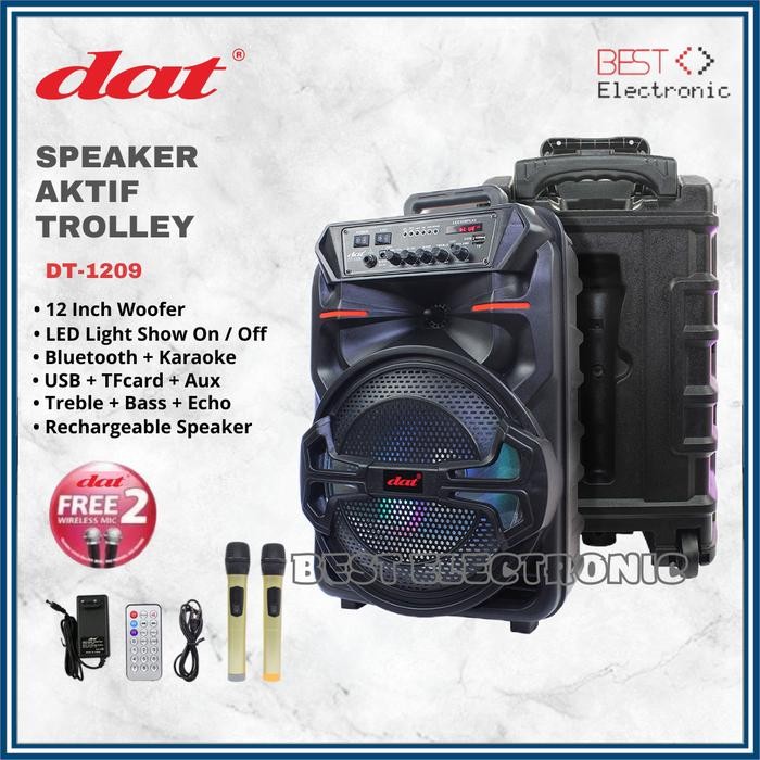Speaker Aktif Trolley 12 In Dat Dt 1209 Dt1209 Dt-1209 Bluetooth
