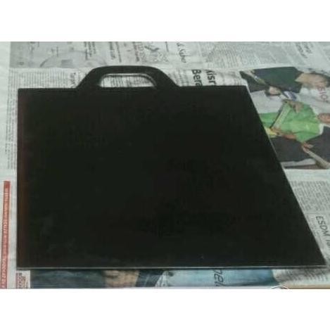 Wajan Persegi Plat Baja Alat Panggangan Roti Bakar Sosis Burger 35Cm