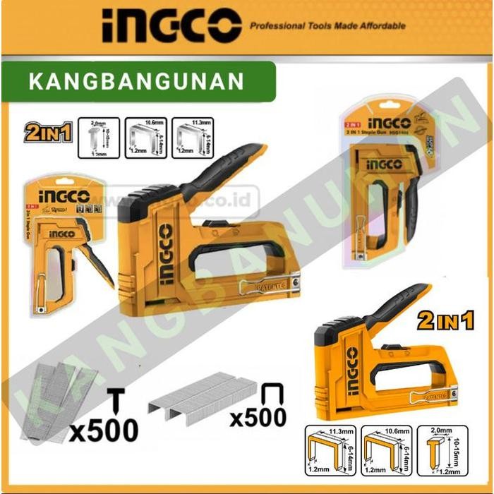 STAPLES GUN 2-IN-1 / STAPLER STEPLES TEMBAK STAPLE GUN INGCO HSG1406
