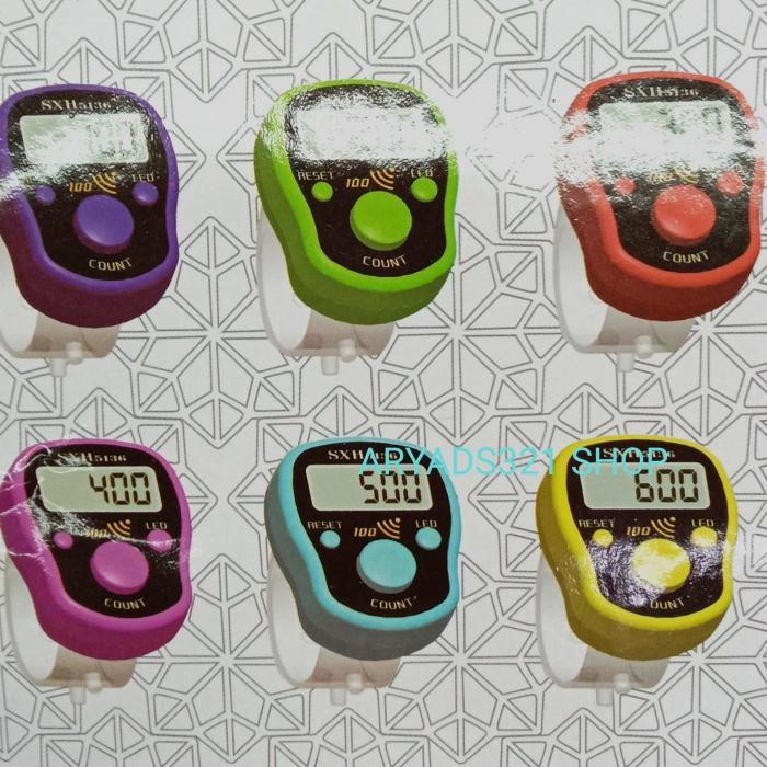 Tasbih Digital Led Bunyi / Finger Counter Led Alarm / Alat Dzikir