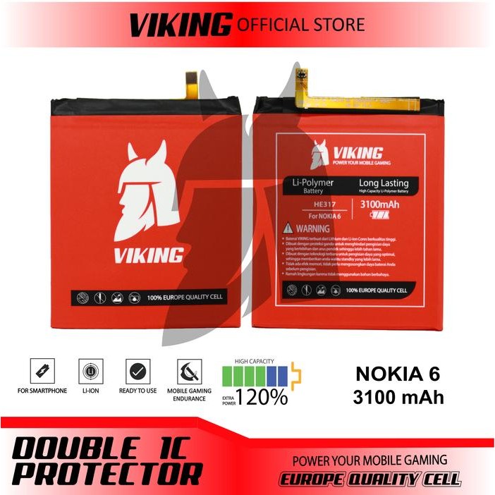 VIKING Baterai Nokia 6 HE317 Double Power