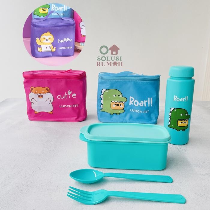 Set Kotak Makan Anak - CPM Jennie - Lunch Box / Lunch Bag dengan Tas